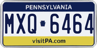 PA license plate MXQ6464