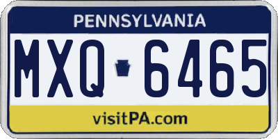 PA license plate MXQ6465
