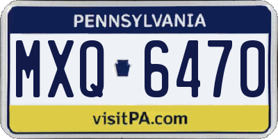 PA license plate MXQ6470