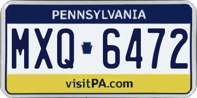 PA license plate MXQ6472