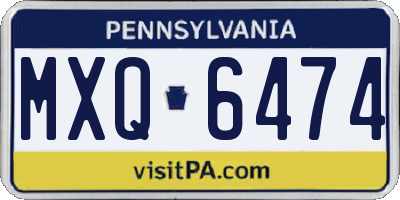 PA license plate MXQ6474