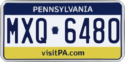 PA license plate MXQ6480