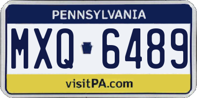 PA license plate MXQ6489