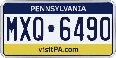 PA license plate MXQ6490