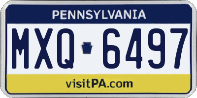 PA license plate MXQ6497