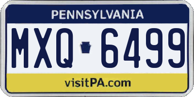 PA license plate MXQ6499
