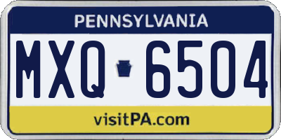 PA license plate MXQ6504