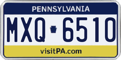 PA license plate MXQ6510