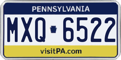 PA license plate MXQ6522
