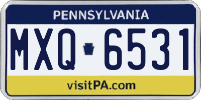 PA license plate MXQ6531