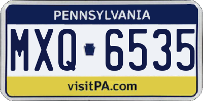 PA license plate MXQ6535
