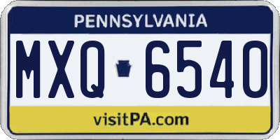 PA license plate MXQ6540