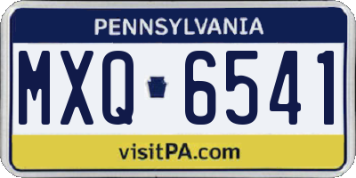 PA license plate MXQ6541