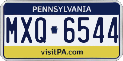 PA license plate MXQ6544
