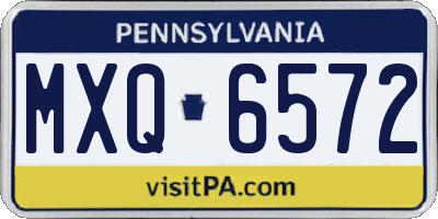 PA license plate MXQ6572