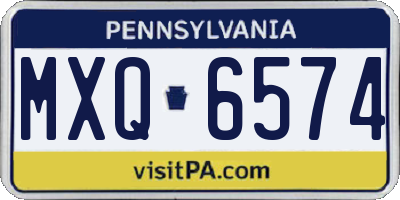 PA license plate MXQ6574