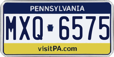PA license plate MXQ6575