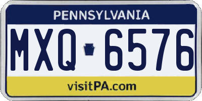 PA license plate MXQ6576