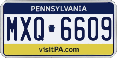 PA license plate MXQ6609