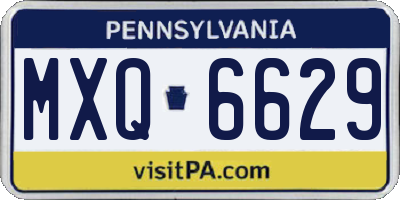 PA license plate MXQ6629