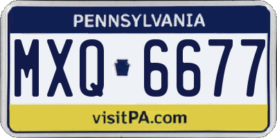 PA license plate MXQ6677