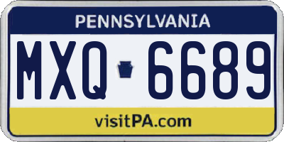 PA license plate MXQ6689