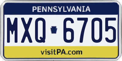 PA license plate MXQ6705