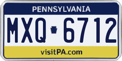 PA license plate MXQ6712