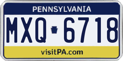 PA license plate MXQ6718
