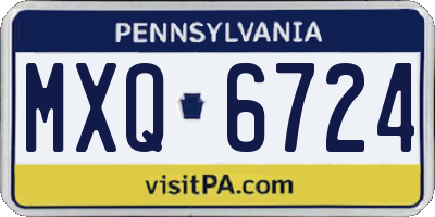 PA license plate MXQ6724