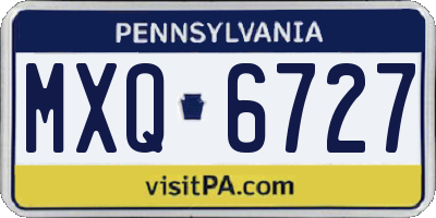 PA license plate MXQ6727