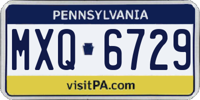 PA license plate MXQ6729