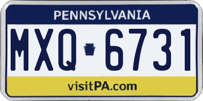 PA license plate MXQ6731