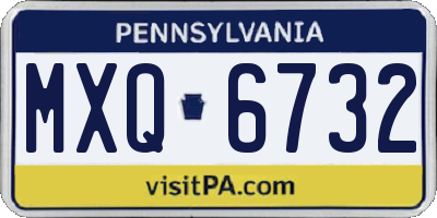 PA license plate MXQ6732