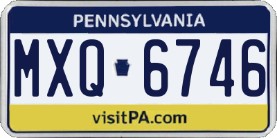PA license plate MXQ6746