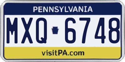 PA license plate MXQ6748