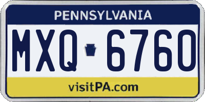 PA license plate MXQ6760
