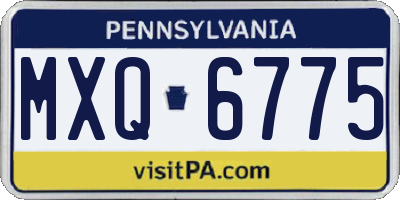 PA license plate MXQ6775