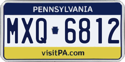 PA license plate MXQ6812
