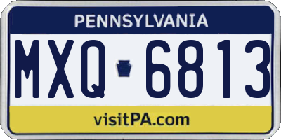 PA license plate MXQ6813