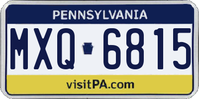 PA license plate MXQ6815