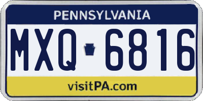 PA license plate MXQ6816