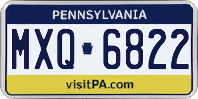 PA license plate MXQ6822