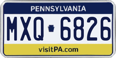PA license plate MXQ6826