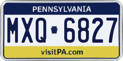 PA license plate MXQ6827