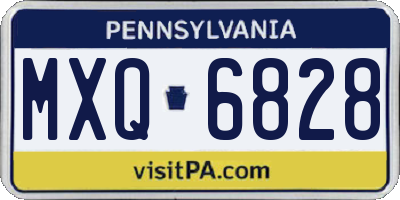 PA license plate MXQ6828