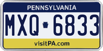 PA license plate MXQ6833