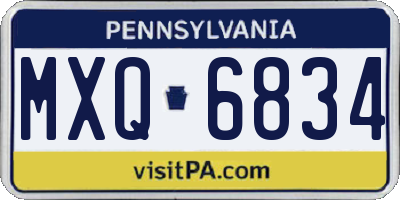 PA license plate MXQ6834