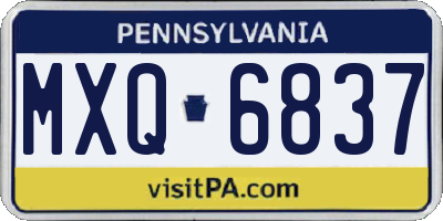 PA license plate MXQ6837