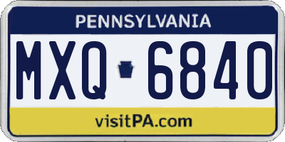 PA license plate MXQ6840